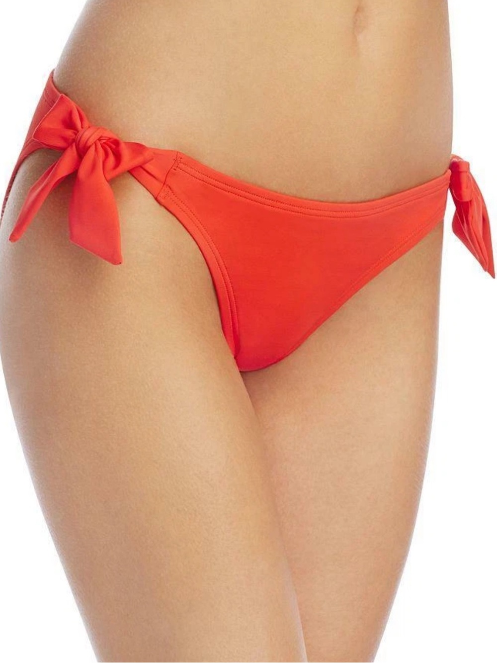 ECHO New York Solid Rouge Red Wide Side Tie Bikini Bottoms